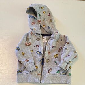 Kids Gray 80’s Patterned Hoodie